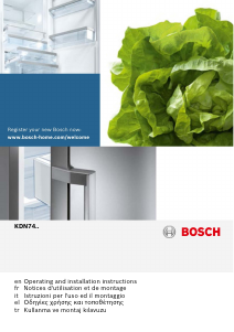 Εγχειρίδιο Bosch KDN74AW20N Ψυγειοκαταψύκτης