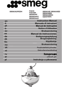 Käyttöohje Smeg SBS63XED Jääkaappipakastin