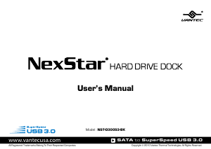 Handleiding Vantec NST-D300S3-BK NexStar Hard drive dock