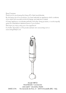 Manual Smeg HBF02CREU Hand Blender