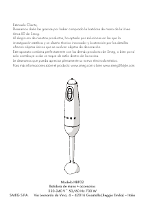 Manual de uso Smeg HBF02PBEU Batidora de mano