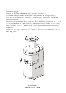 Instrukcja Smeg SJF01PBEU Sokowirówka