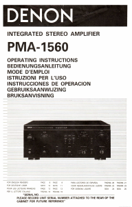 Mode d’emploi Denon PMA-1560 Amplificateur