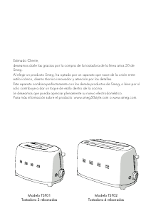 Manual de uso Smeg TSF02PKEU Tostador