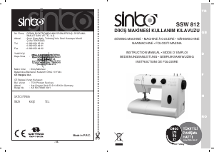 Mode d’emploi Sinbo SSW 812 Machine à coudre