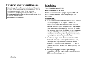 Bruksanvisning Sharp GX10i Mobiltelefon
