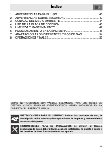 Manual de uso Smeg PGF64F-4 Placa