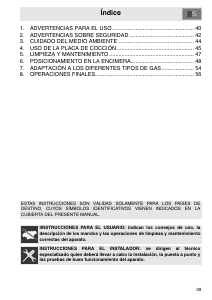 Manual de uso Smeg PGF64SC Placa