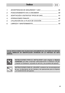 Manual de uso Smeg PGF95F-4 Placa