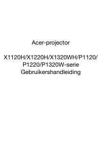 Handleiding Acer P1220 Beamer