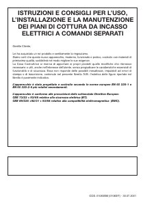 Manuale Smeg SE035 Piano cottura
