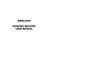 Manual Matsui MWM1400N Washing Machine