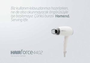Kullanım kılavuzu Homend HairForce 4402 Saç kurutma makinesi