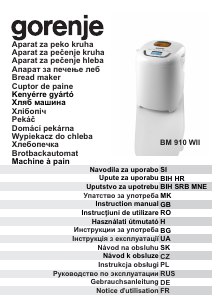 Mode d’emploi Gorenje BM910W Machine à pain