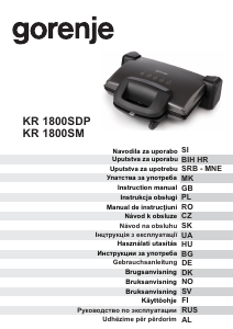 Brugsanvisning Gorenje KR1800SM Kontaktgrill