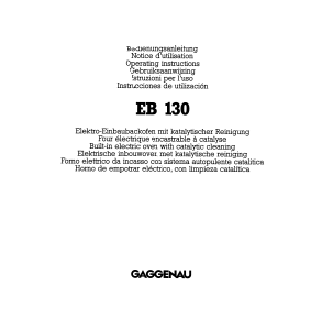 Mode d’emploi Gaggenau EB 130 Four