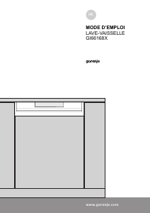 Mode d’emploi Gorenje GI66168X Lave-vaisselle