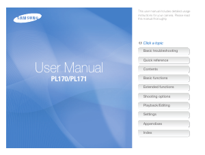 Manual Samsung PL170 Digital Camera