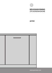 Brugsanvisning Gorenje GV65160XXL Opvaskemaskine