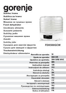 Прирачник Gorenje FDK500GCW Апарат за дехидрација на храна