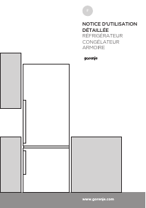 Mode d’emploi Gorenje NRK62JSY2 Réfrigérateur combiné