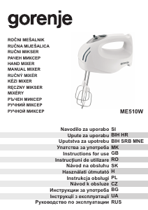 Priročnik Gorenje ME510W Ročni mešalnik