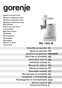 Bedienungsanleitung Gorenje MG1600W Fleischwolf