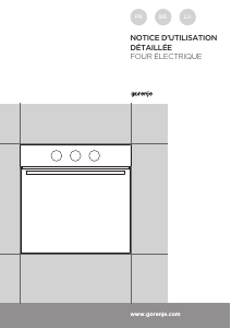 Mode d’emploi Gorenje BO625E10XK Four