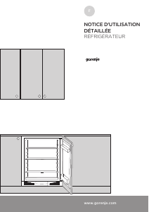 Mode d’emploi Gorenje RIU6091AW Réfrigérateur