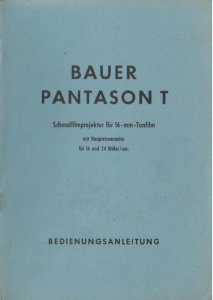 Bedienungsanleitung Bauer Pantason T Projektor