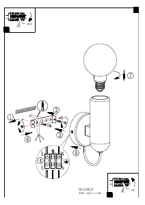 Bruksanvisning Eglo 39834 Lampa