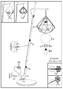 Bruksanvisning Eglo 43485 Lampa