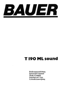 Manuale Bauer T190 ML Sound Proiettore