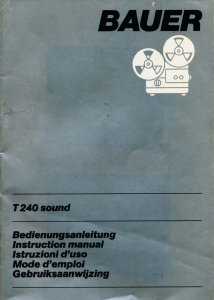 Manual Bauer T240 Sound Projector