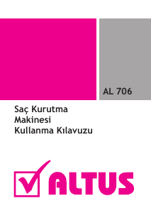Kullanım kılavuzu Altus AL 706 Saç kurutma makinesi