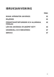 Bruksanvisning Ignis AFE 276 Frys