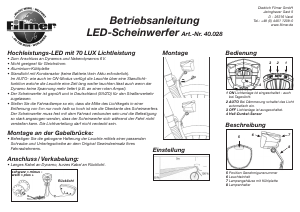 Bedienungsanleitung Filmer 40.028 Fahrradlampe