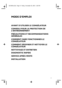 Mode d’emploi Ignis CVB 13 Congélateur