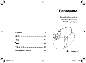 Manual Panasonic EH-NA45RP Hair Dryer