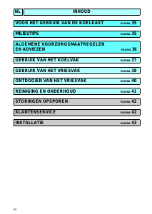 Handleiding Ignis CBA 291/H Koel-vries combinatie