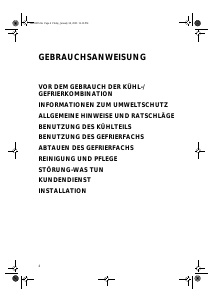 Bedienungsanleitung Ignis CBB 273 Kühl-gefrierkombination