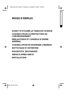 Mode d’emploi Ignis AKS 361/IX Table de cuisson