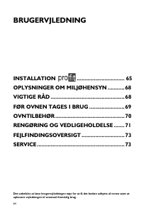 Brugsanvisning Ignis AKS 149/02 JA Ovn