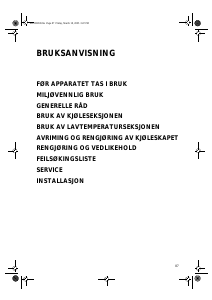 Bruksanvisning Ignis ARA 38 Kjøleskap