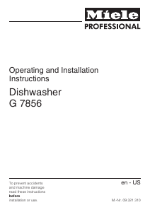 Manual Miele G 7856 Dishwasher