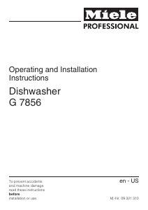 Bruksanvisning Miele G 7856 Diskmaskin