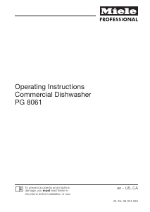 Bruksanvisning Miele PG 8061 Diskmaskin