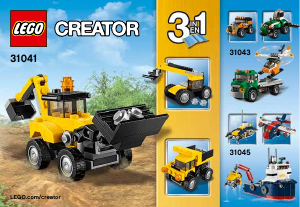 Manual Lego set 31041 Creator Construction vehicles