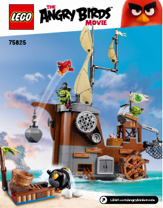 Manual de uso Lego set 75825 Angry Birds Barco pirata de los cerdos