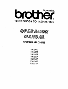 Handleiding Brother VX-1020 Naaimachine
